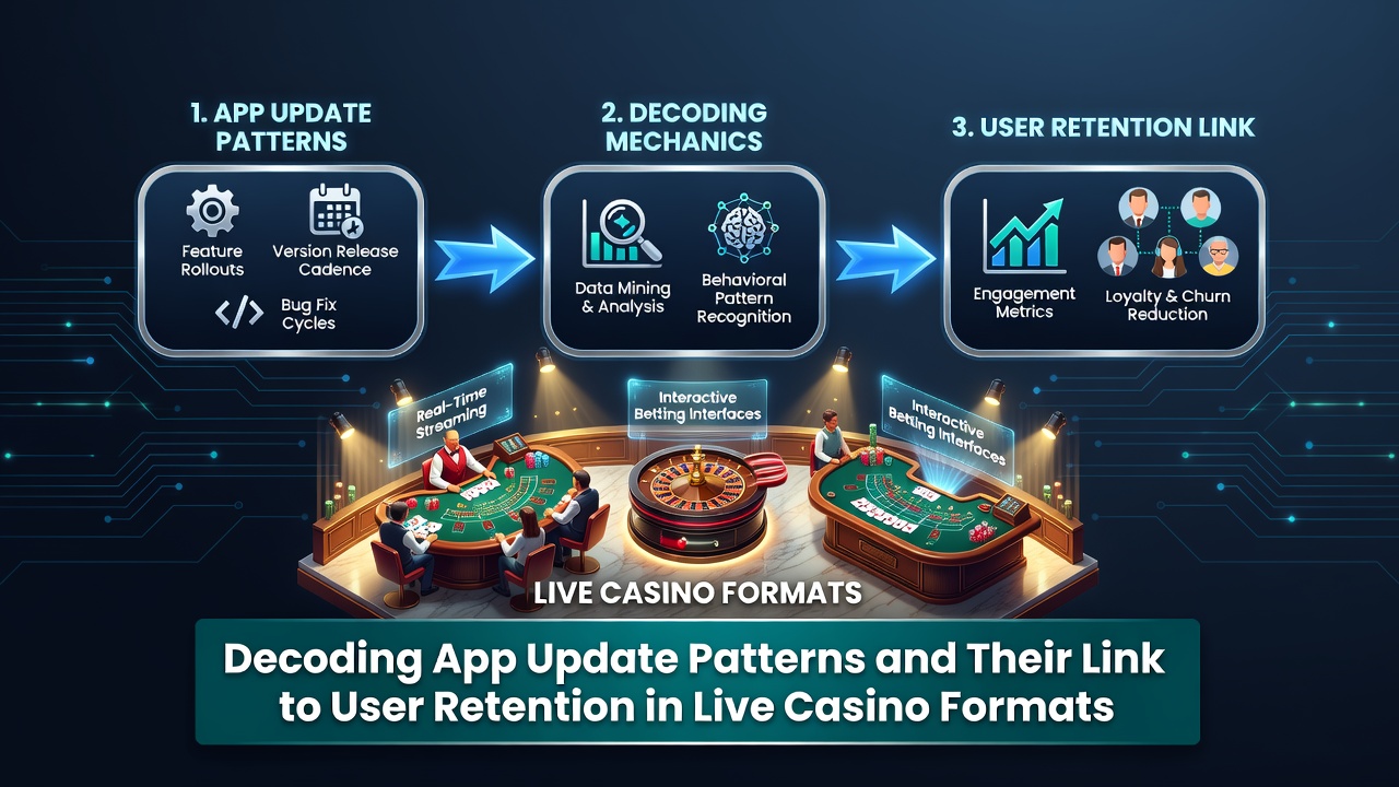 Graph comparing retention curves for apps with frequent versus infrequent update schedules in live dealer environments