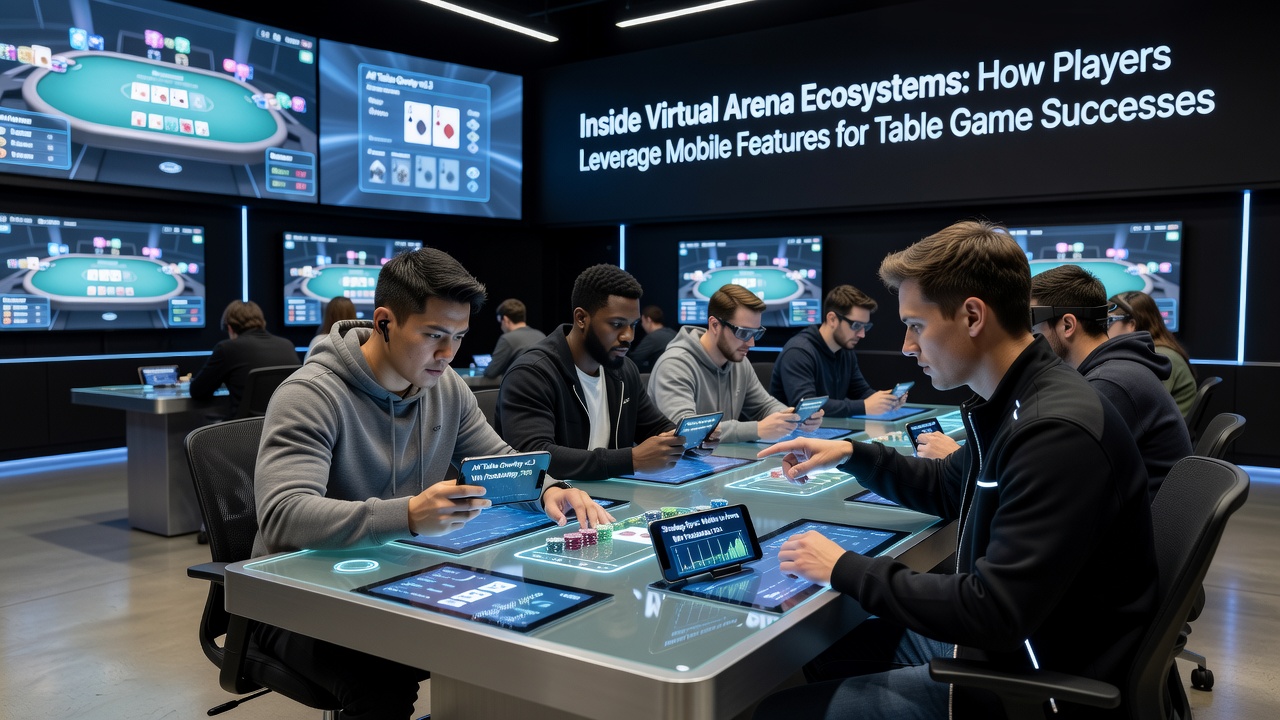 Mobile device displaying live table game analytics and notifications