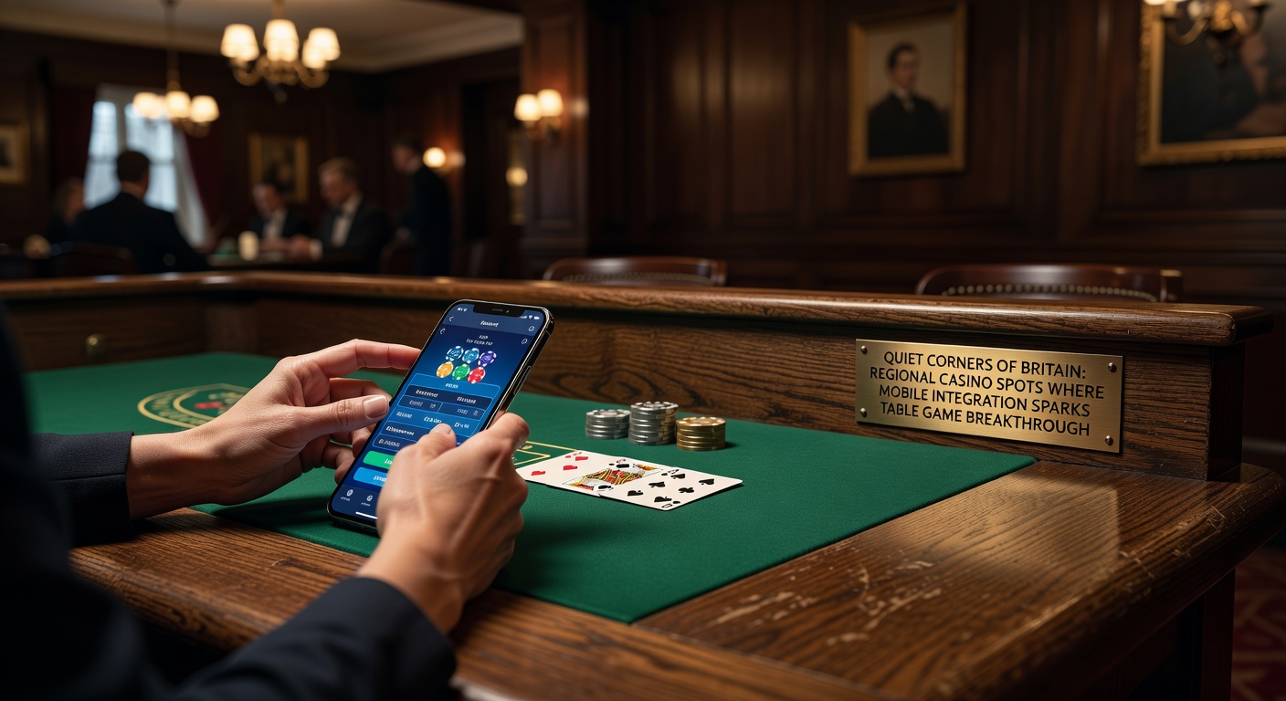 Mobile app interface displaying live table game stats at a British regional casino